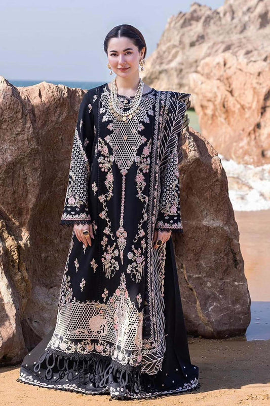 Qalamkar Luxury Embroidered Lawn 3pc with Embroidered Slub Net Dupatta - GA1829