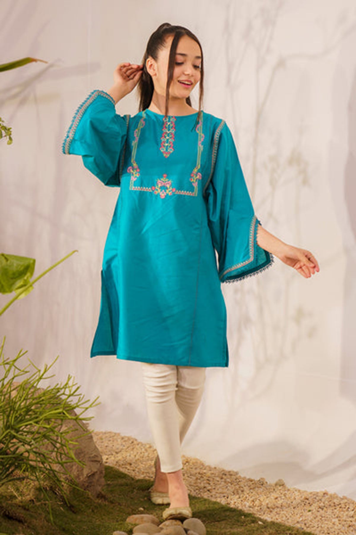 Zooj Fully Embroidered Lawn 2Pc-Ga01