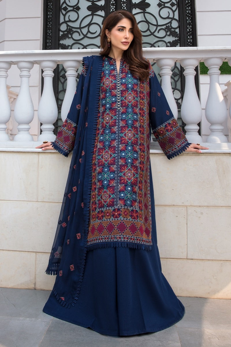 Bareeze Embroidered Lawn 3pc with Bamber Chiffon dupatta-GA1703