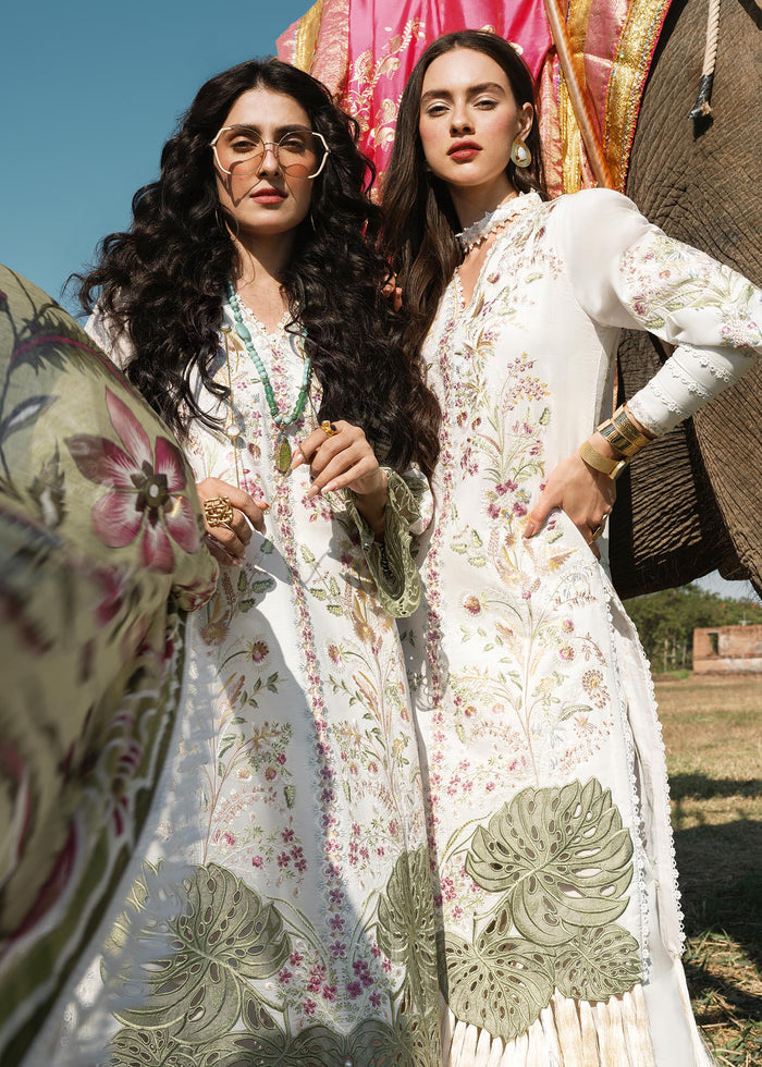 Mushq Embroidered Lawn 3pc with Embroidered Chiffon dupatta-GA1723