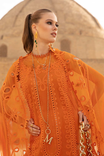 Maria B Embroidered Lawn 3pc with Organza dupatta-GA1711