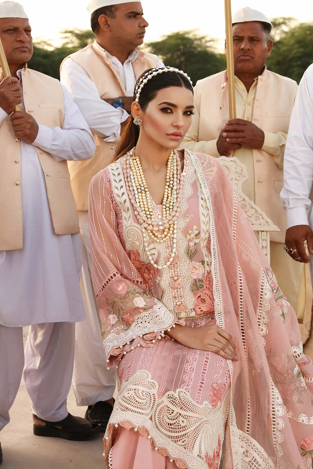 Crimson Pink 3PC Embroidered Lawn Suit with Embroidered organza Dupatta -GA102120