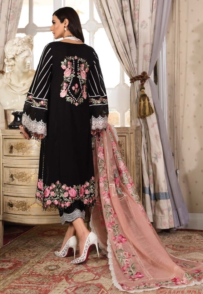 Crimson 3PC Embroidered Lawn Suit with Embroidered organza Dupatta -GA1021120