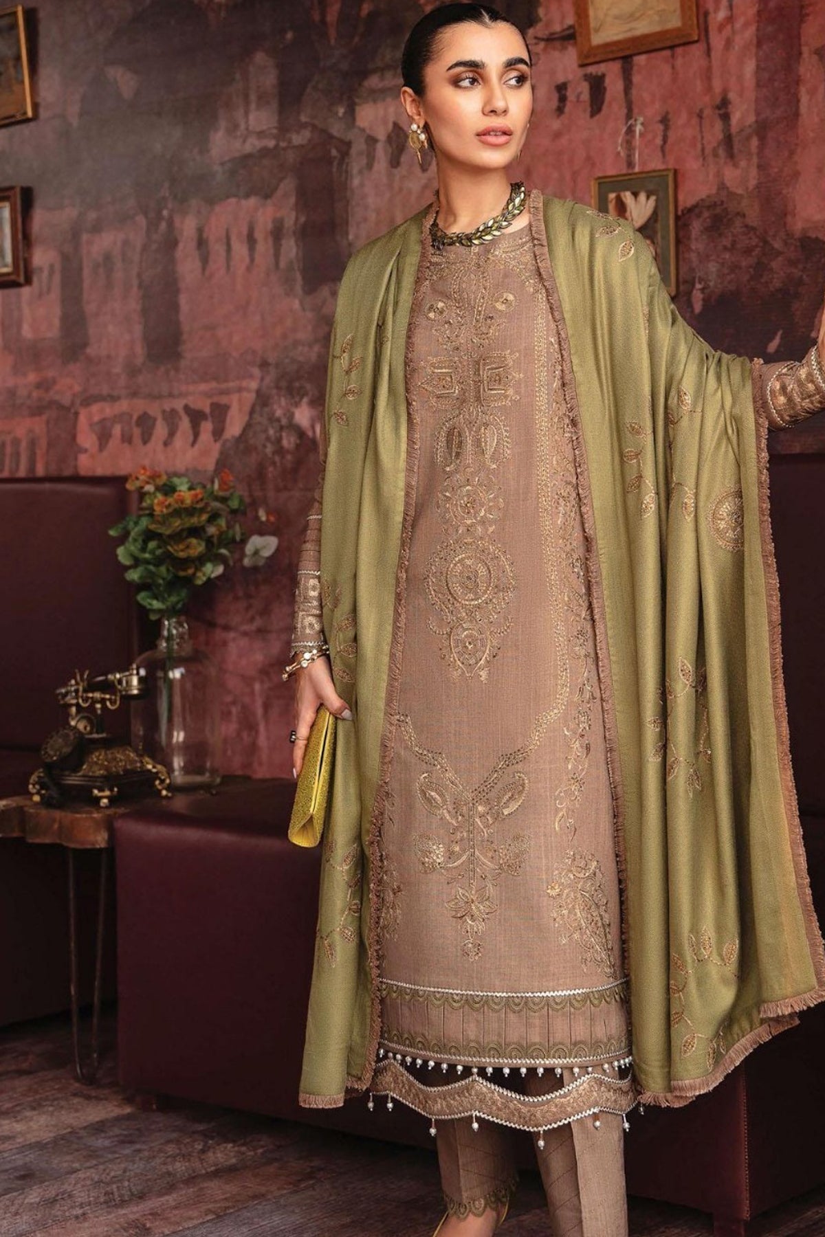 Luxury Embroidered Lawn 3Pc with Embroidered Dupata-Ga1666