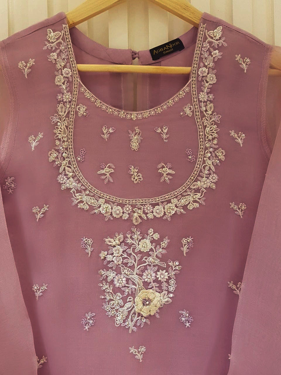 Agha Noor Heavy Embroidered with Embroidered Organza dupatta-Ga1660