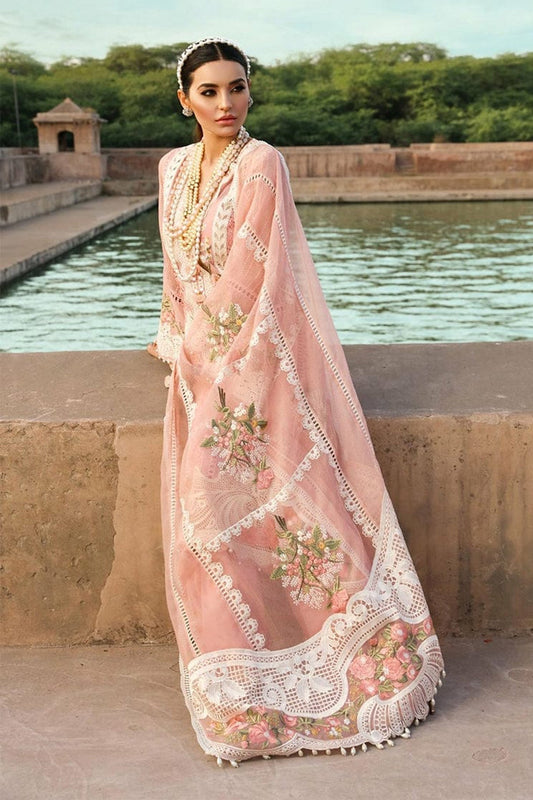Crimson Pink 3PC Embroidered Lawn Suit with Embroidered organza Dupatta -GA102120