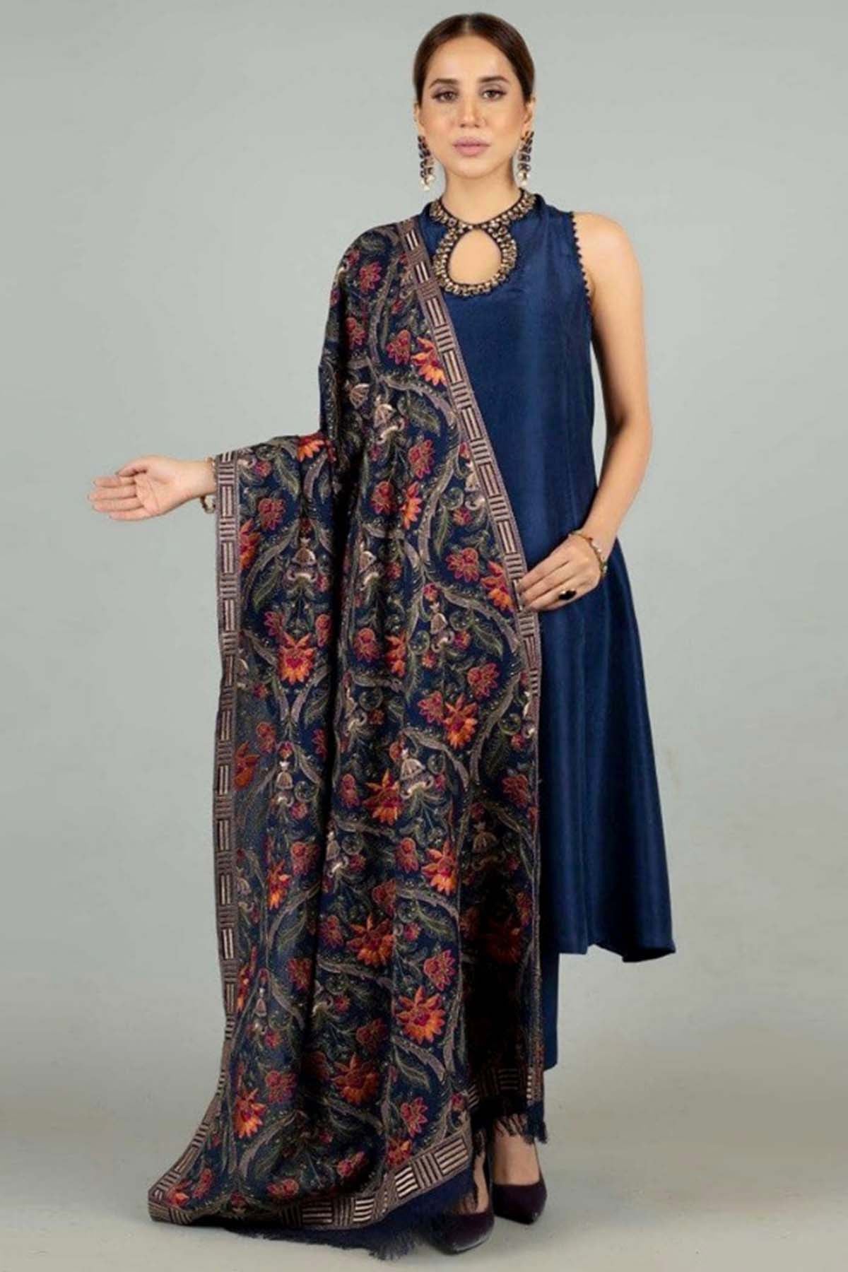 Bareeze 3PC Embroidered Dhanak Suit with Heavy Embroidered Shawal -GA102148
