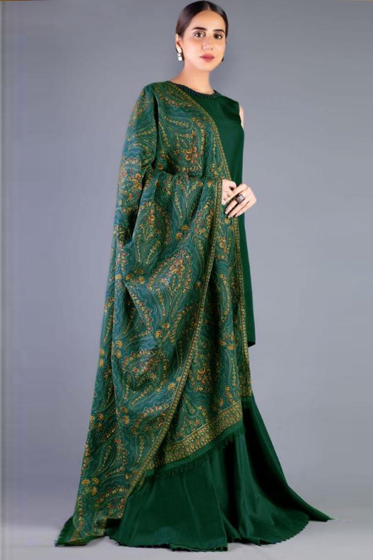 Bareeze 3PC Embroidered karandi Suit with Heavy Embroidered Shawal -GA102173