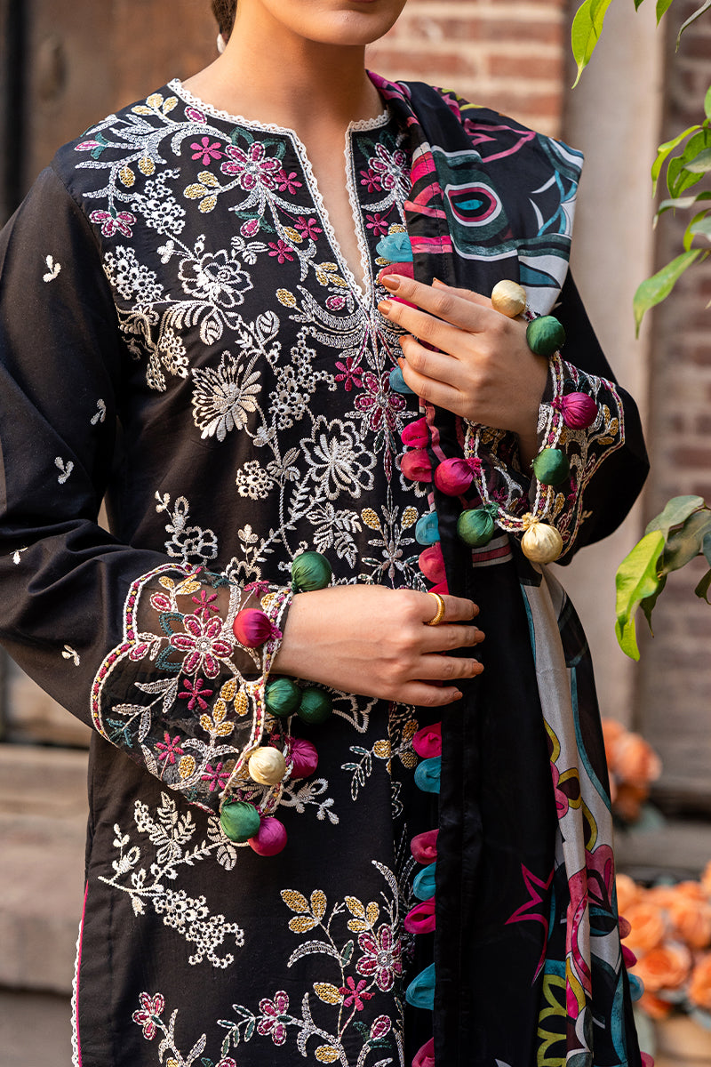 Mushq Embroidered Lawn 3pc with Embroidered Chiffon dupatta-GA1720
