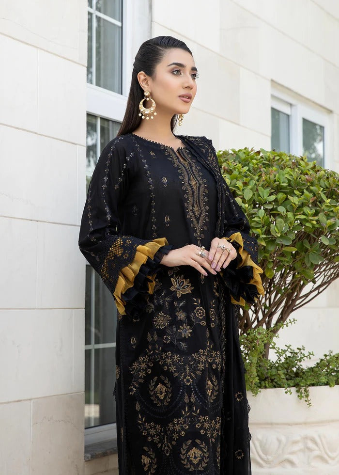 Luxury Embroidered Lawn 3Pc with Embroidered Dupata-Ga1665
