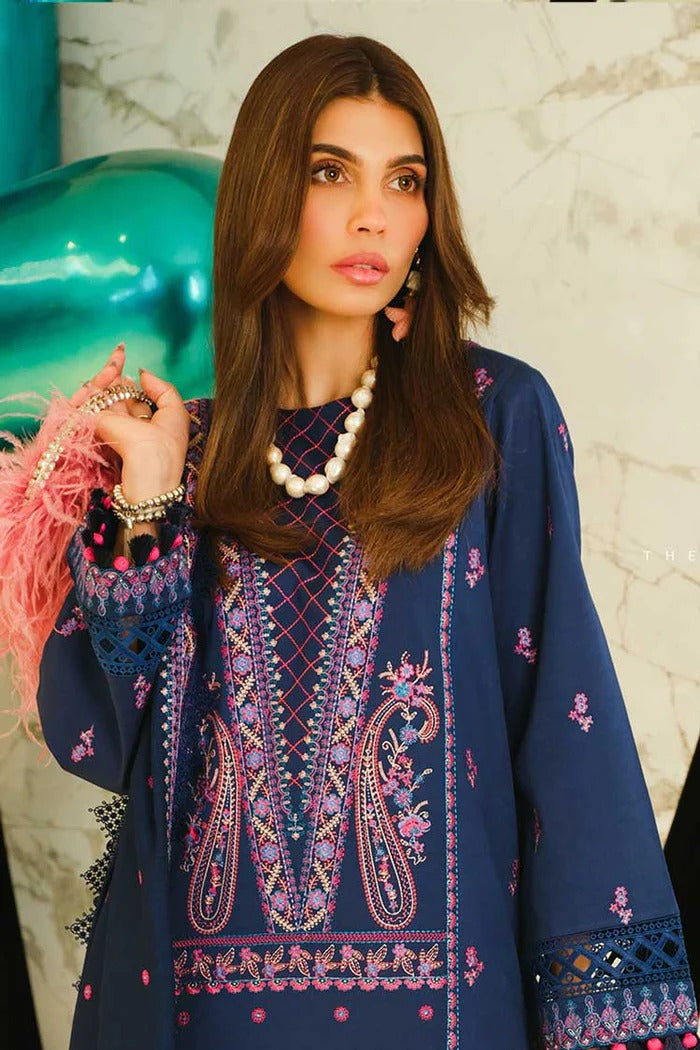 Luxury Embroidered Lawn 3Pc with Embroidered Dupata-Ga1667