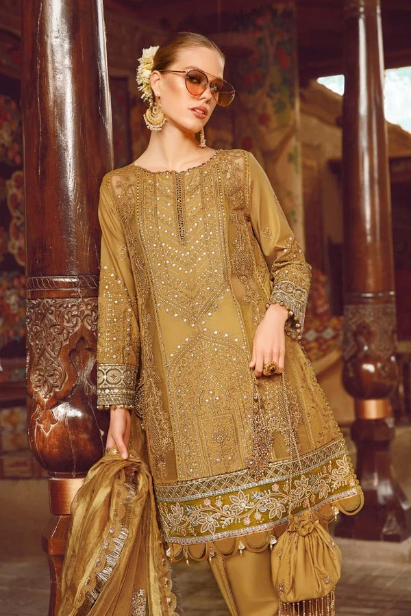 Maria B Embroidered Lawn 3pc with Embroidered Chiffon dupatta-GA1719