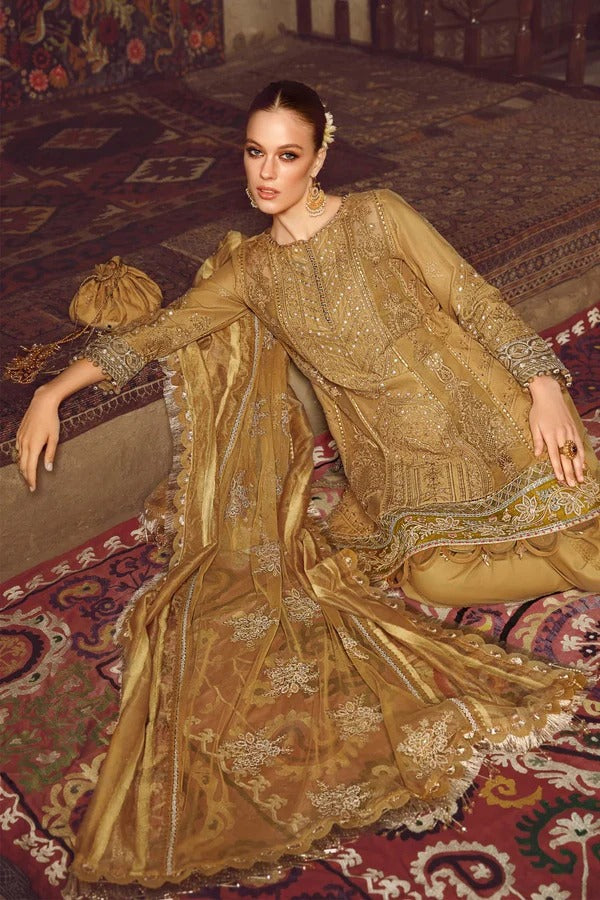 Maria B Embroidered Lawn 3pc with Embroidered Chiffon dupatta-GA1719