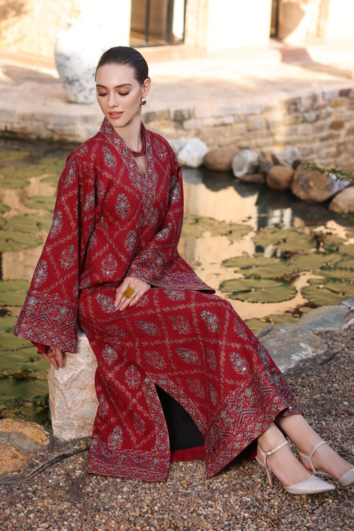 Bareeze 3PC Embroidered Dhanak with Embroidered Dhanak Shawl - GA1781