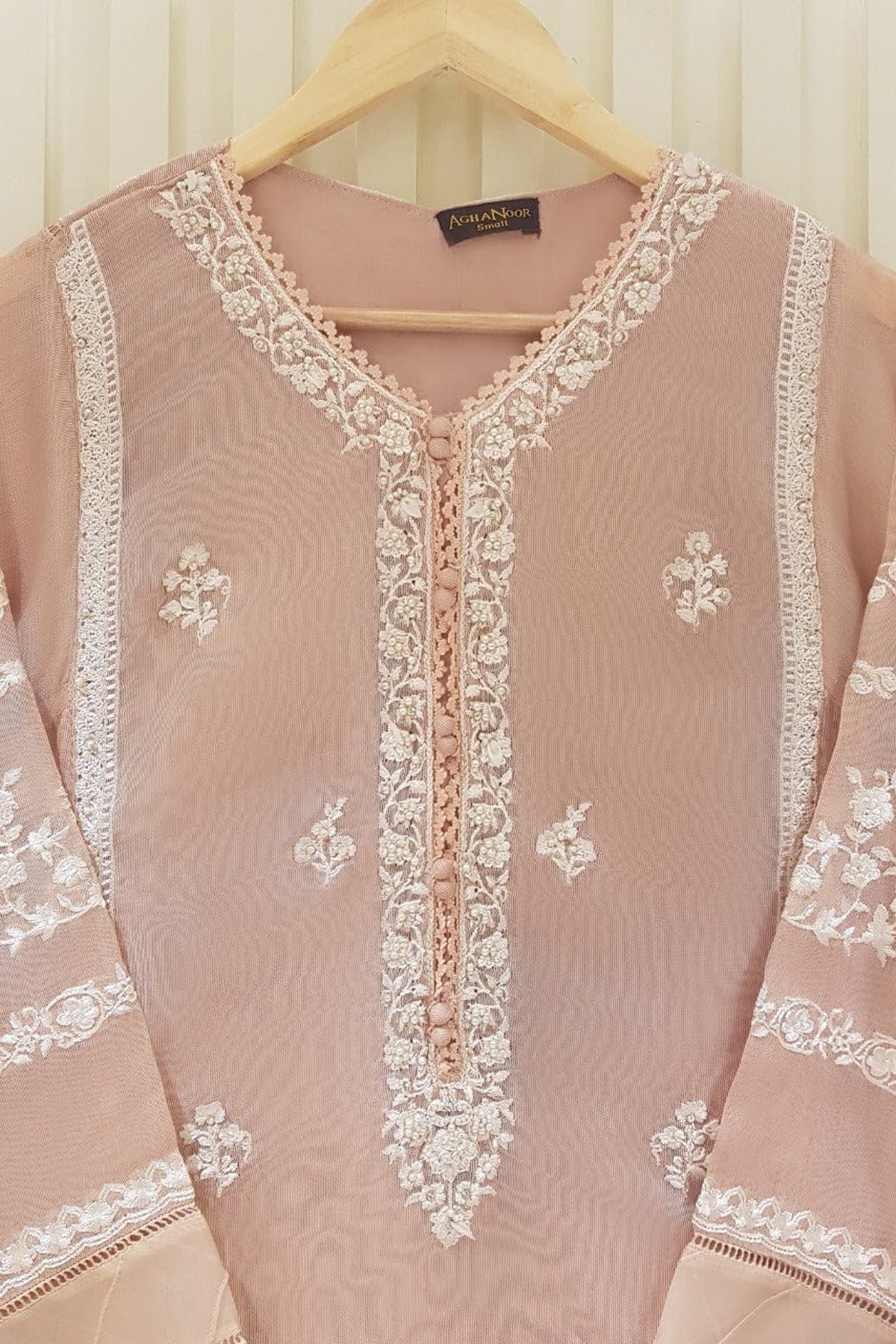 Agha Noor Heavy Embroidered 3pc with Embroidered Organza dupatta-GA1807