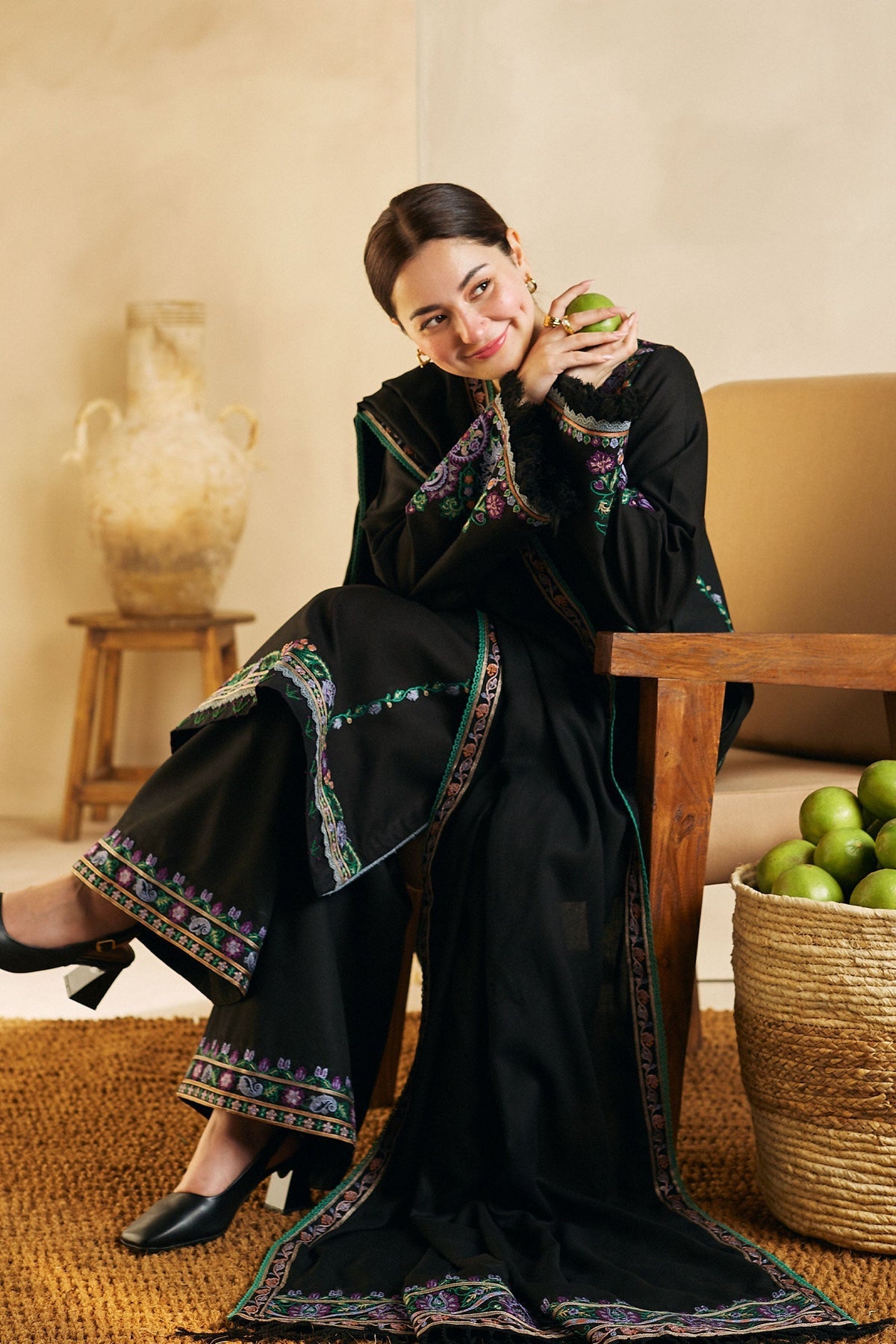 Zara shajahan 3PC Embroidered Dhanak with Embroidered Dhanak Shawl - GA1782