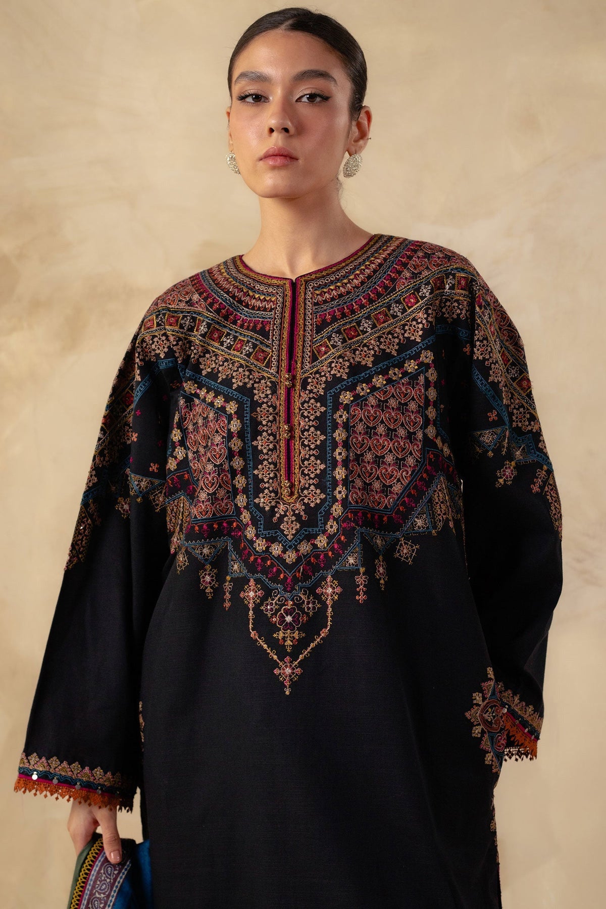 Zara shajahan 3PC Embroidered Dhanak with Printed Shawl - GA1783