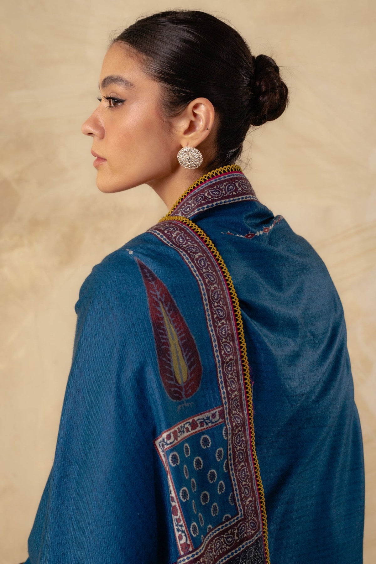 Zara shajahan 3PC Embroidered Dhanak with Printed Shawl - GA1783