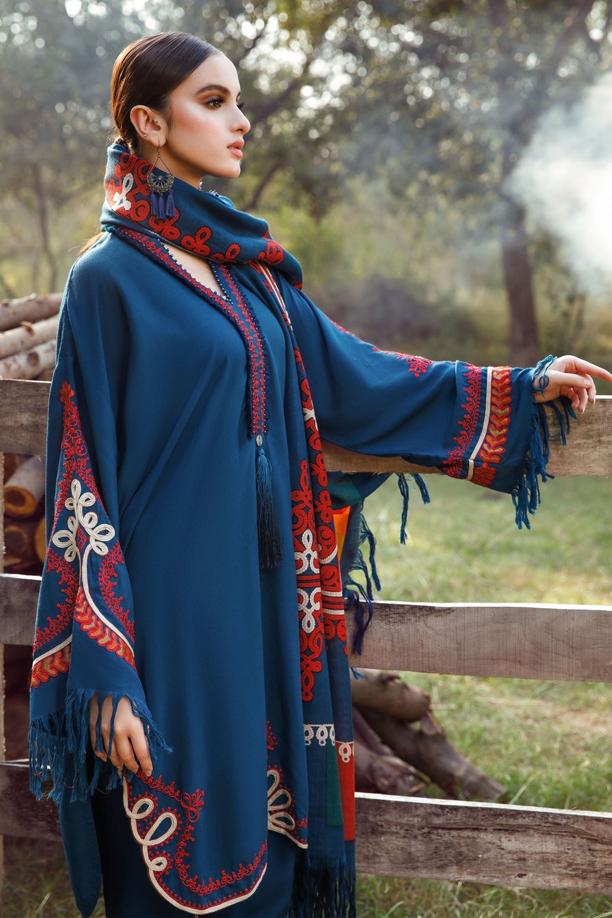 Maria B 3PC Fully Embroidered Dhanak Suit - GA1614