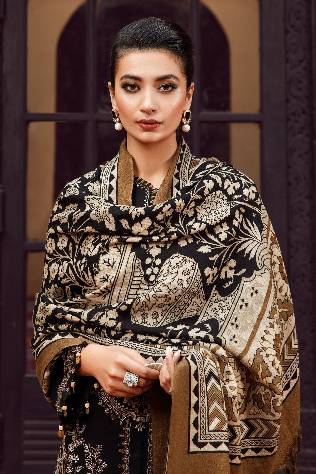 Maria B 3PC Fully Embroidered Dhanak Suit - GA1606