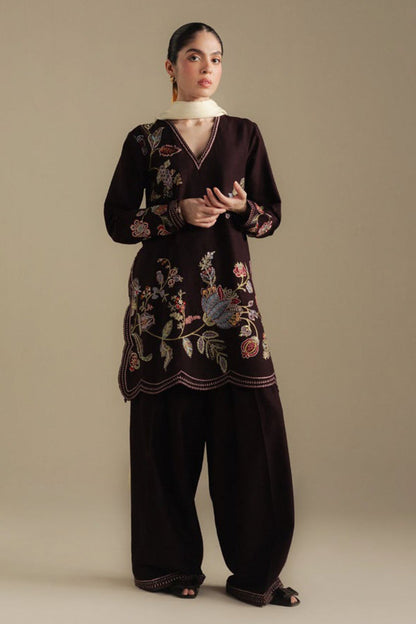 Zarashah Jahan Embroidered Dhanak 3pc with Printed Shawl- DC2127