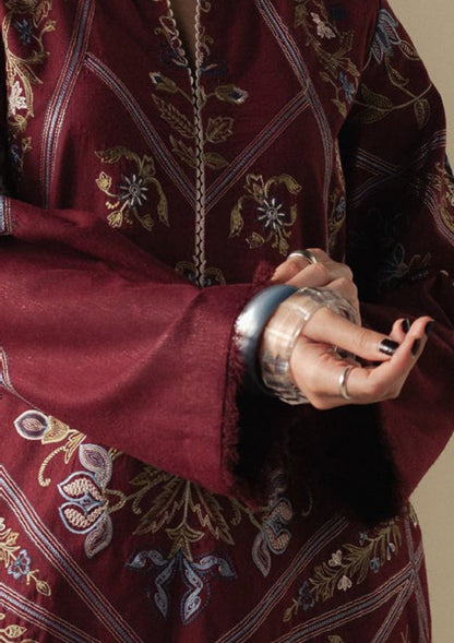 Zarashah Jahan Embroidered Dhanak 3pc with Printed Shawl- DC2125