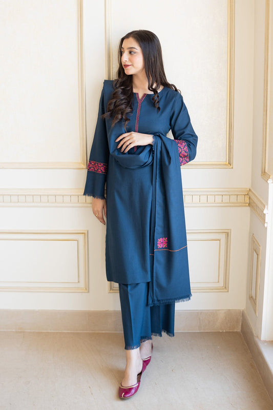 Aisling Winter 3PC Embroidered Dhanak Suit with Heavy Embroidered Shawal -DC2103