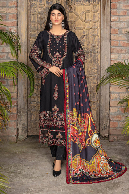 Zooj Niyosha Embroidered Dhanak 3Pc With Printed Shawal -GA1927