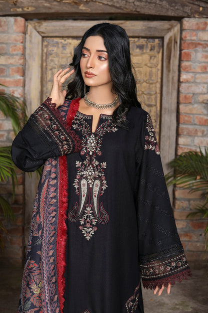 Zooj Fereydun Luxury Embroidered Dhanak 3pc With Printed Whool Shawal-GA1934