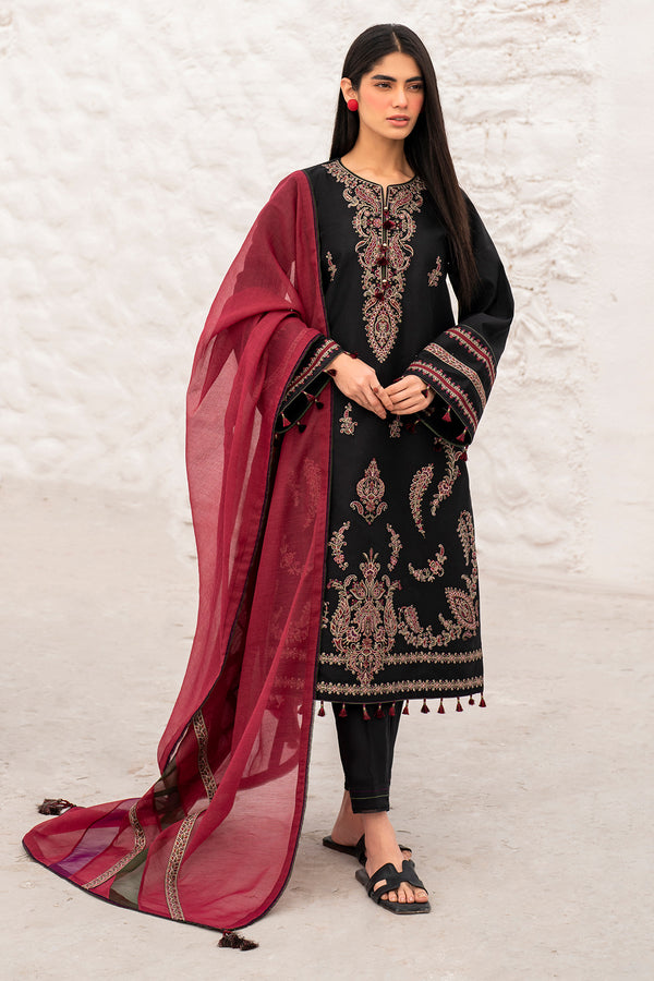 Jazmin 3PC Embroidered Karandi Suit with Printed whool shawal-DC2112