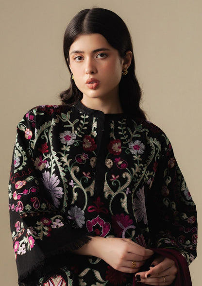 Zarashah Jahan Embroidered Dhanak 3pc with Printed Shawl- DC2124