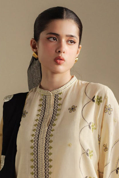 Zarashah Jahan Embroidered Dhanak 3pc with Printed Shawl- DC2129