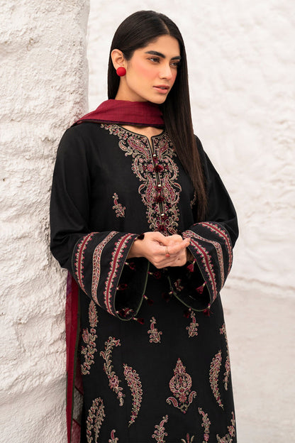 Jazmin 3PC Embroidered Karandi Suit with Printed whool shawal-DC2112