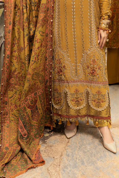 Maria b 3PC Embroidered Dhanak with Printed Shawl - GA1798