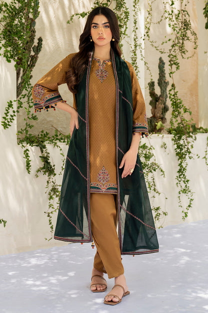 Jazmin 3PC Embroidered Karandi Suit with Printed whool shawal-DC2111