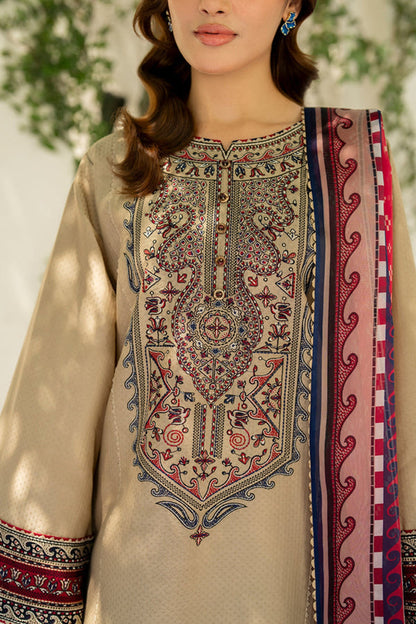 Jazmin 3PC Embroidered Karandi Suit with Printed whool shawal-DC2108