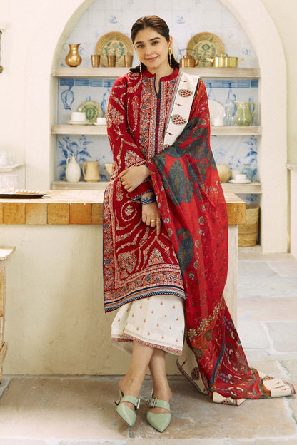 Zara Shahjahan Embroidered Dhanak 3pc with Printed whool Shawal - GA1890