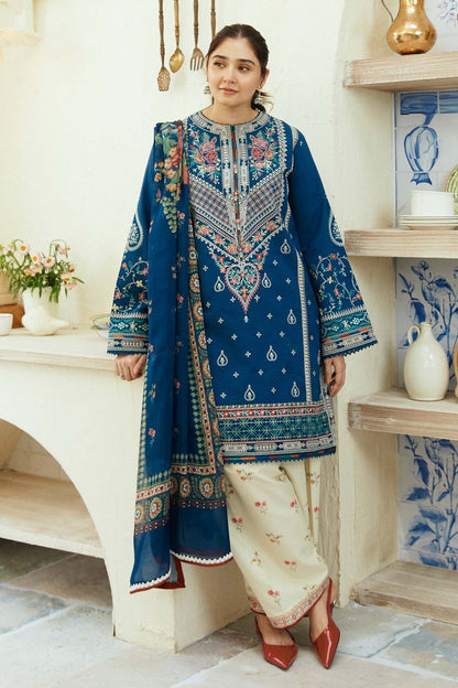 Zara Shahjahan Embroidered Dhanak 3pc with Whool Printed Shawal- GA1889