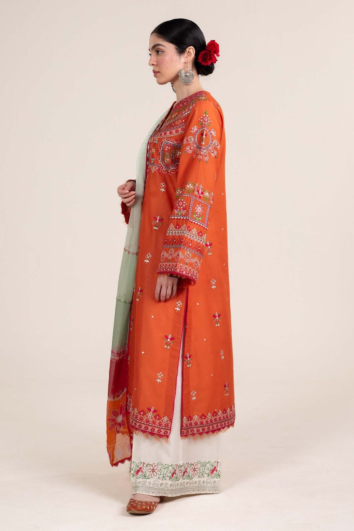 Zara Shahjahan Embroidered Dhanak 3pc with Whool Shawal- GA1968