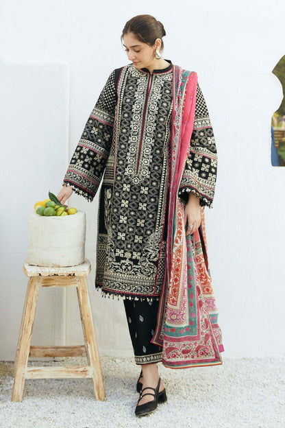 Zara Shahjahan Embroidered Dhanak 3pc with Whool Printed Shawal - GA1883