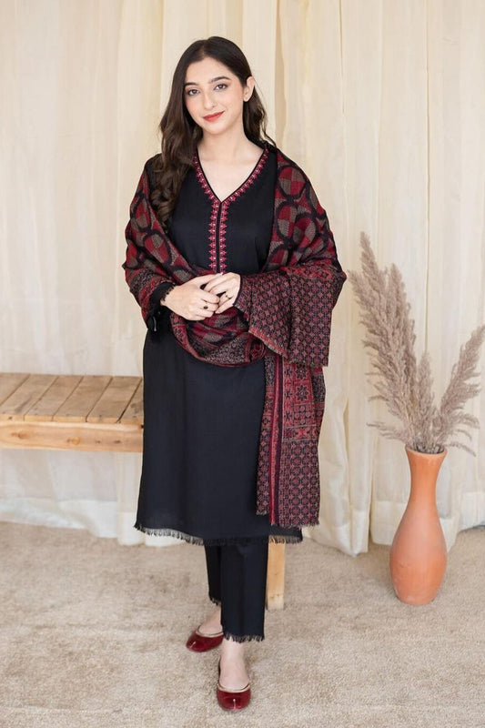Aisling Winter 3PC Embroidered Dhanak Suit with Heavy Embroidered Shawal -DC2104