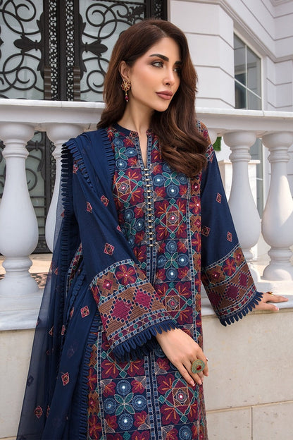 Bareeze Embroidered Lawn 3pc with  Bamber Chiffon dupatta-GA1703