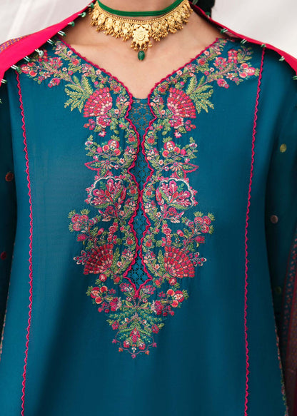 Hussain Rehar 3PC Embroidered Karandi Suit with Printed whool shawal-DC2096