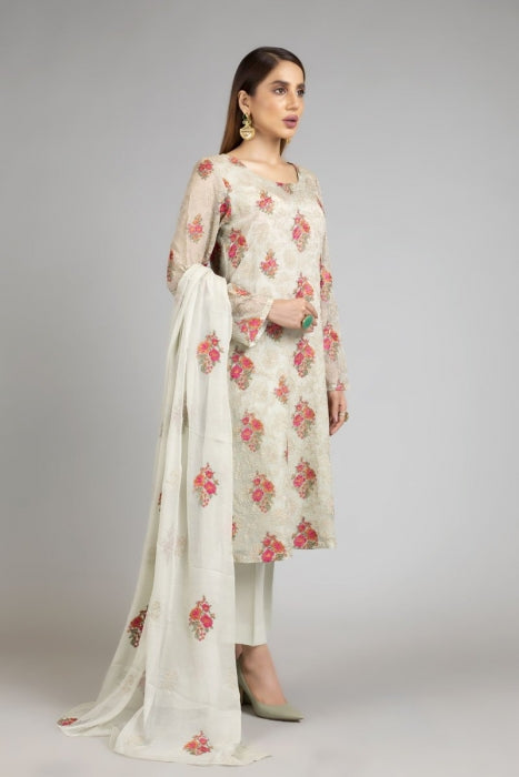 Bareeze Summer Embroidered Lawn 3pc with  Bamber Chiffon dupatta-Ga1728