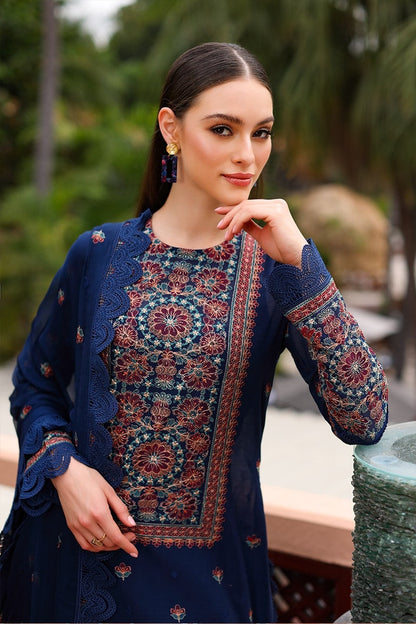 Bareeze Embroidered Lawn 3pc with  Bamber Chiffon dupatta-Ga1716