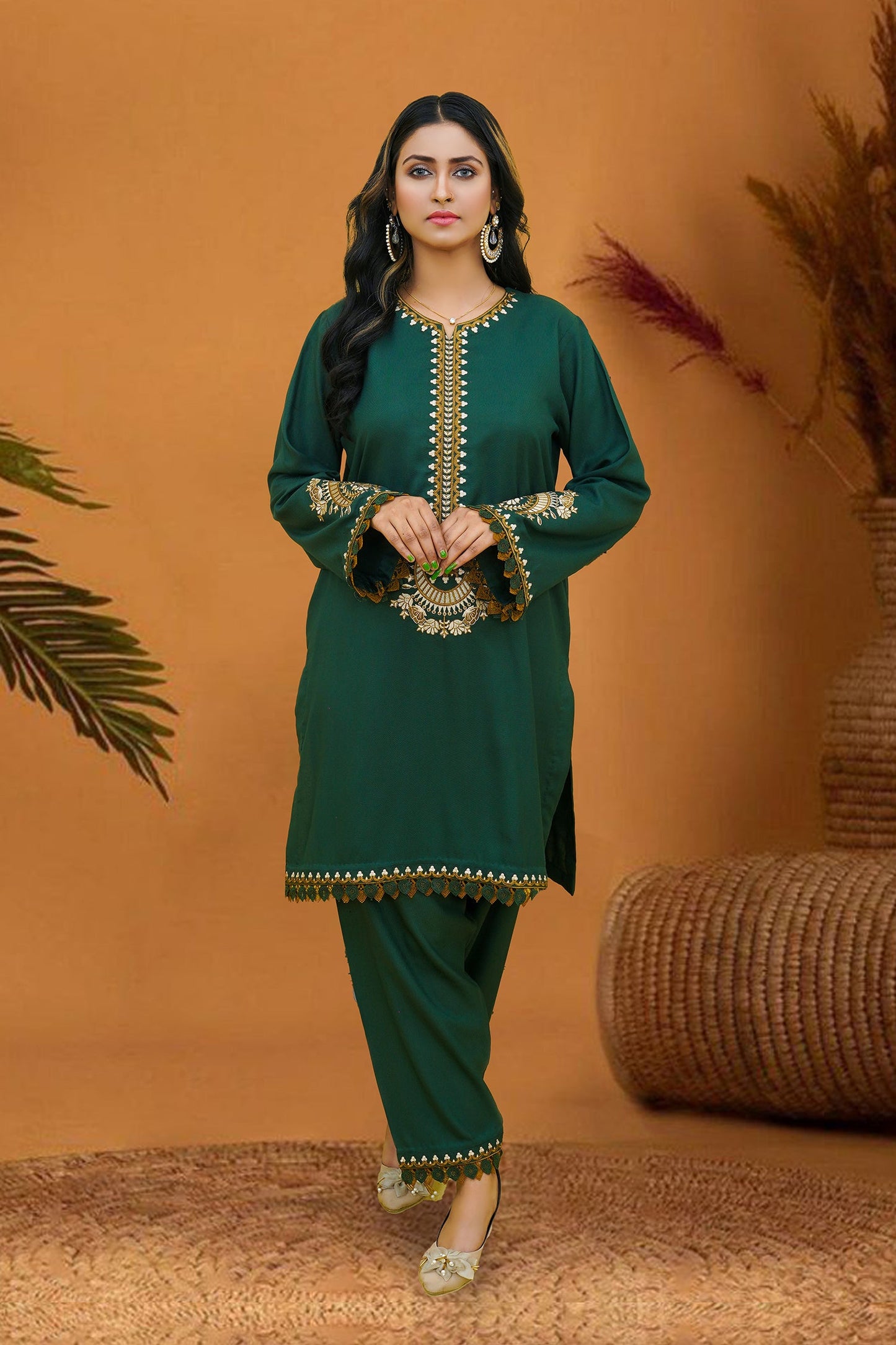 Zooj Sepideh Embroidered Dhanak 2pc- GA1922