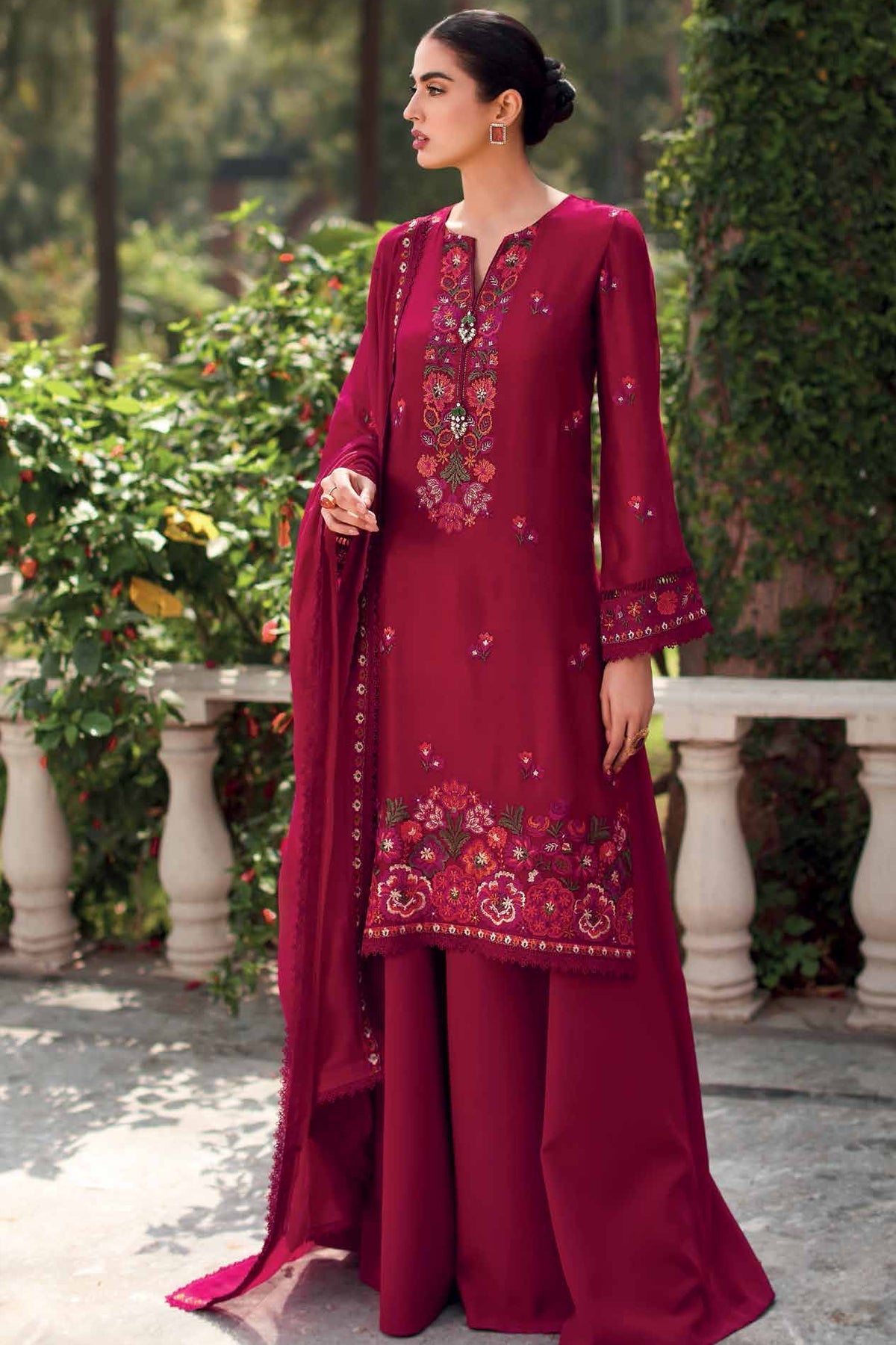 Bareeze 3PC Embroidered Lawn Suit with pure chiffon Dupatta -GA102123