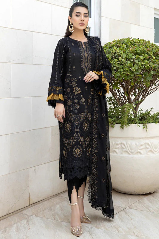 Luxury Embroidered Lawn 3Pc with Embroidered  Dupata-Ga1665