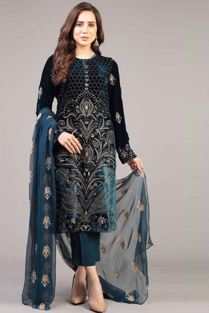Bareeze 3PC Embroidered Lawn Suit with pure chiffon Dupatta - GA10290