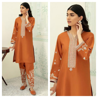Mausummery Fully Embroidered Linen 2Pc Suit -GA10244-1
